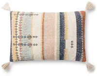 P1159MHMULTI/16X26 Magnolia Home Furniture Multi Color Rectangle Throw Pillow with Tassels