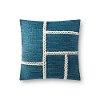 P0916BLUENATURAL 18 Inch Blue and Off White Natural Throw Pillow