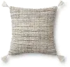 P1166MHSILVER Clearance Magnolia Home Furniture Silver Outdoor Throw Pillow with Tassels
