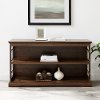 BS52OPHDW Dark Walnut 52 Lateral Bookshelf with Decorative Metal Sides - Ophelia