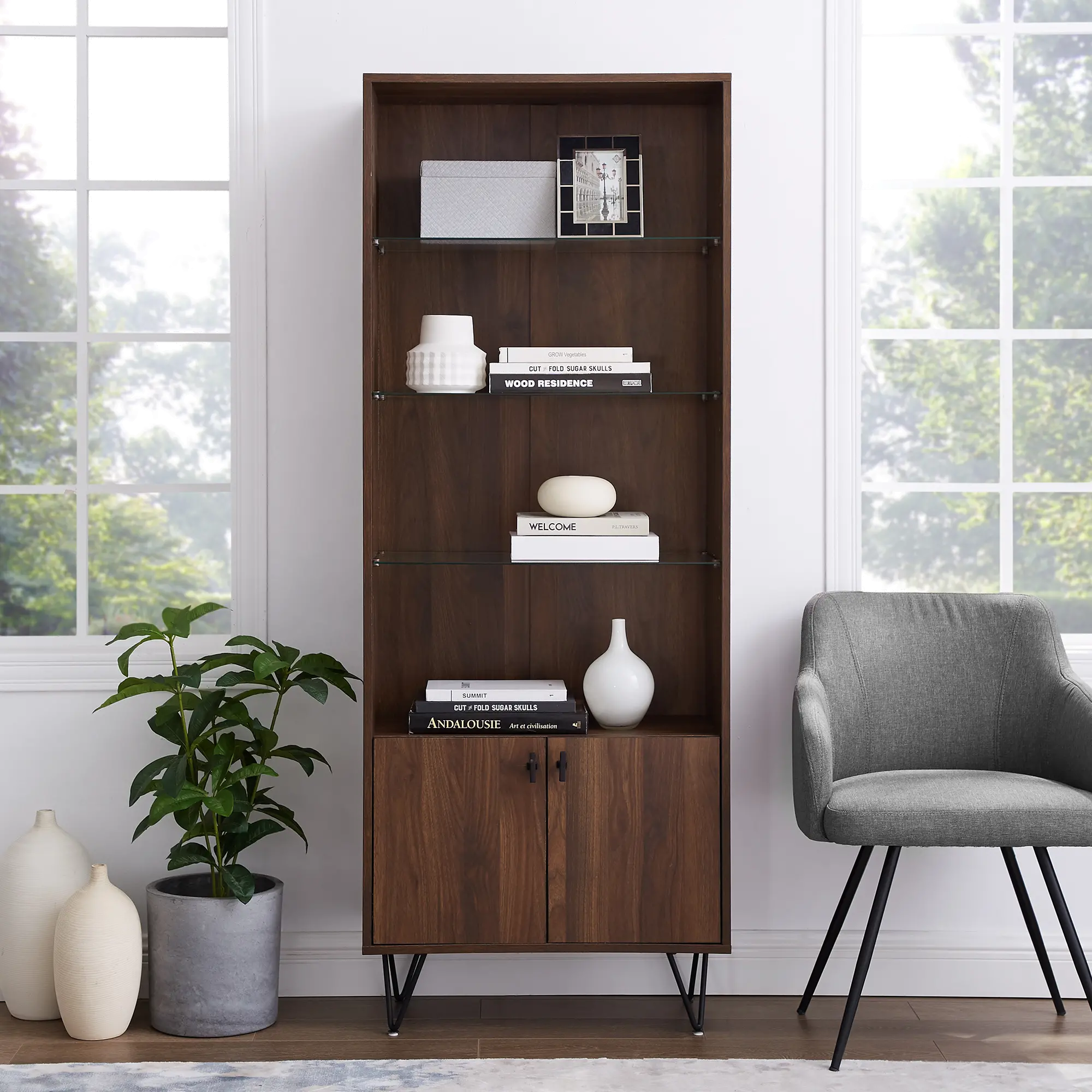 BS68HUTDW Dark Walnut 68 Storage Cabinet-2
