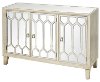 Gold, Mirrored and Wood Three Door Sideboard - Merroway