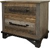 Farmhouse Rustic Pine Nightstand - Loft