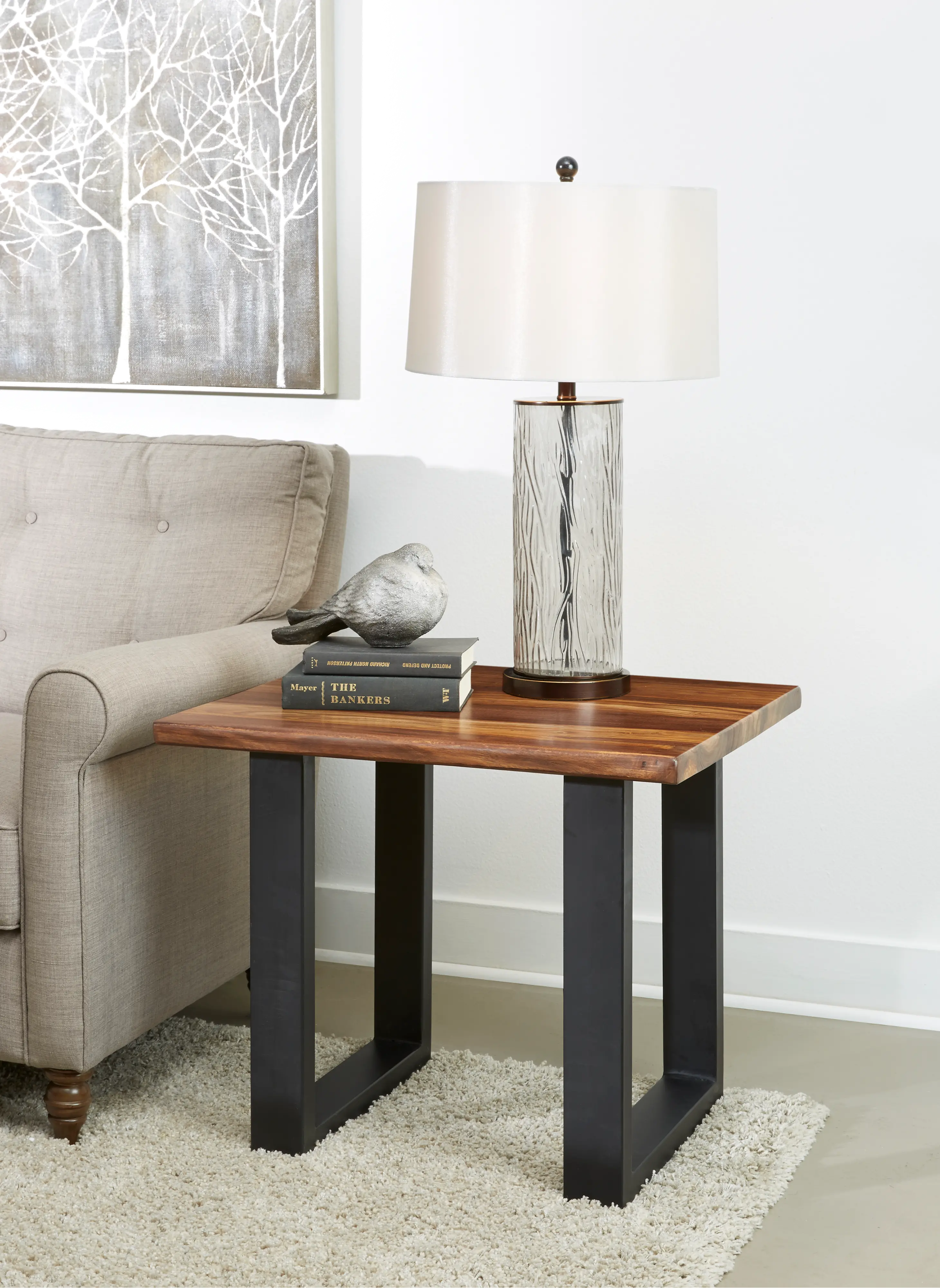 Brownstone Black and Brown Live Edge End Table-1