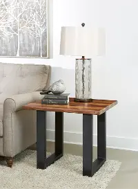 Brownstone Black and Brown Live Edge End Table