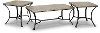 Faux Concrete and Black 3 Pack Occasional Table Set