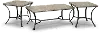 Faux Concrete and Black 3 Pack Occasional Table Set