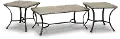 Faux Concrete and Black 3 Pack Occasional Table Set