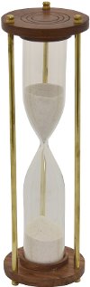 Wood and Sand Hourglass Timer with 3 Gold Bar Accents