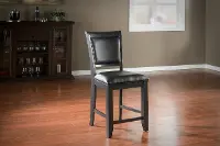 Traditional Black Upholstered Counter Height Stool - Burlington