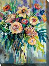 Multi Color Floral Showoffs Patio Canvas Outdoor-Indoor Wall Art