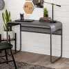DM42CURGY 42 Industrial Metal Computer Desk - Gunmetal Grey