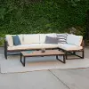 OAW4CSNBL Gibson Natural 4 Piece Outdoor Patio Set - Walker Edison