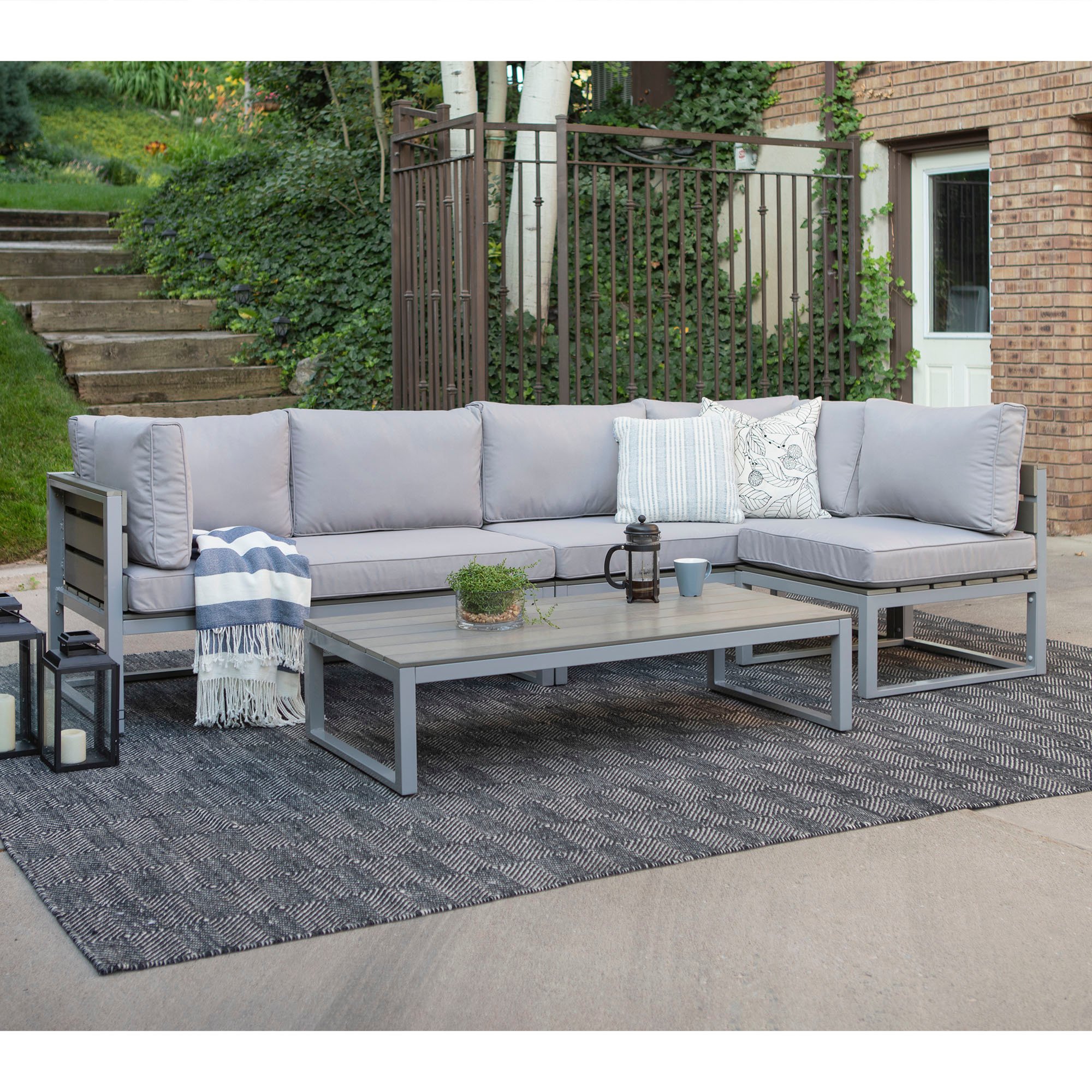 OAW4CSNGY Gray 4 Piece Outdoor Patio Set-4