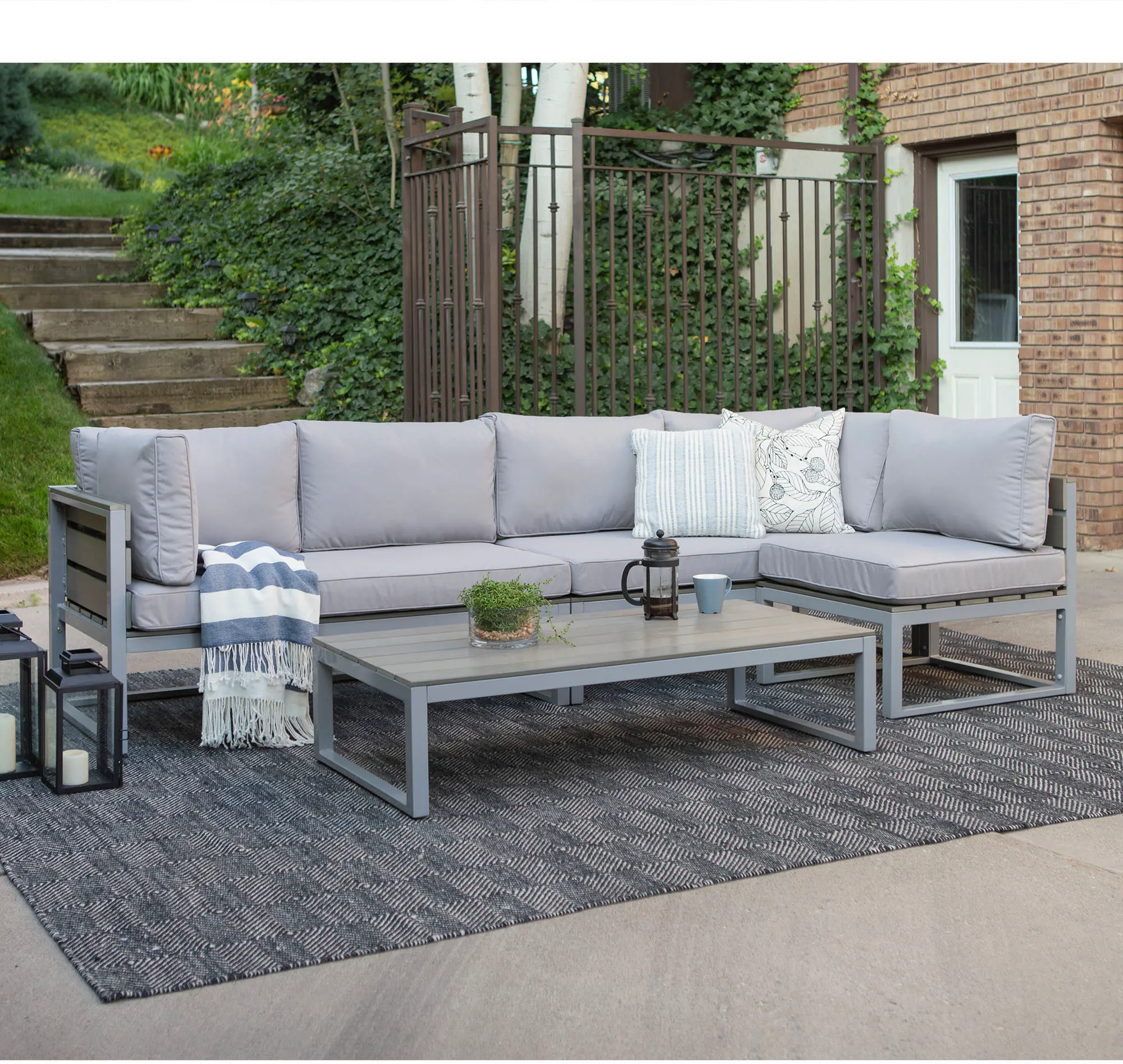OAW4CSNGY Gray 4 Piece Outdoor Patio Set-4