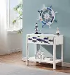 School's Out Blue and White Accent Table
