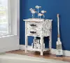 School's Out White and Blue 2 Drawer Accent Table
