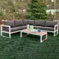 OAW4SCRPWG White 4 Piece Outdoor Patio Set - Cord