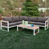 OAW4SCRPWG White 4 Piece Outdoor Patio Set - Cord