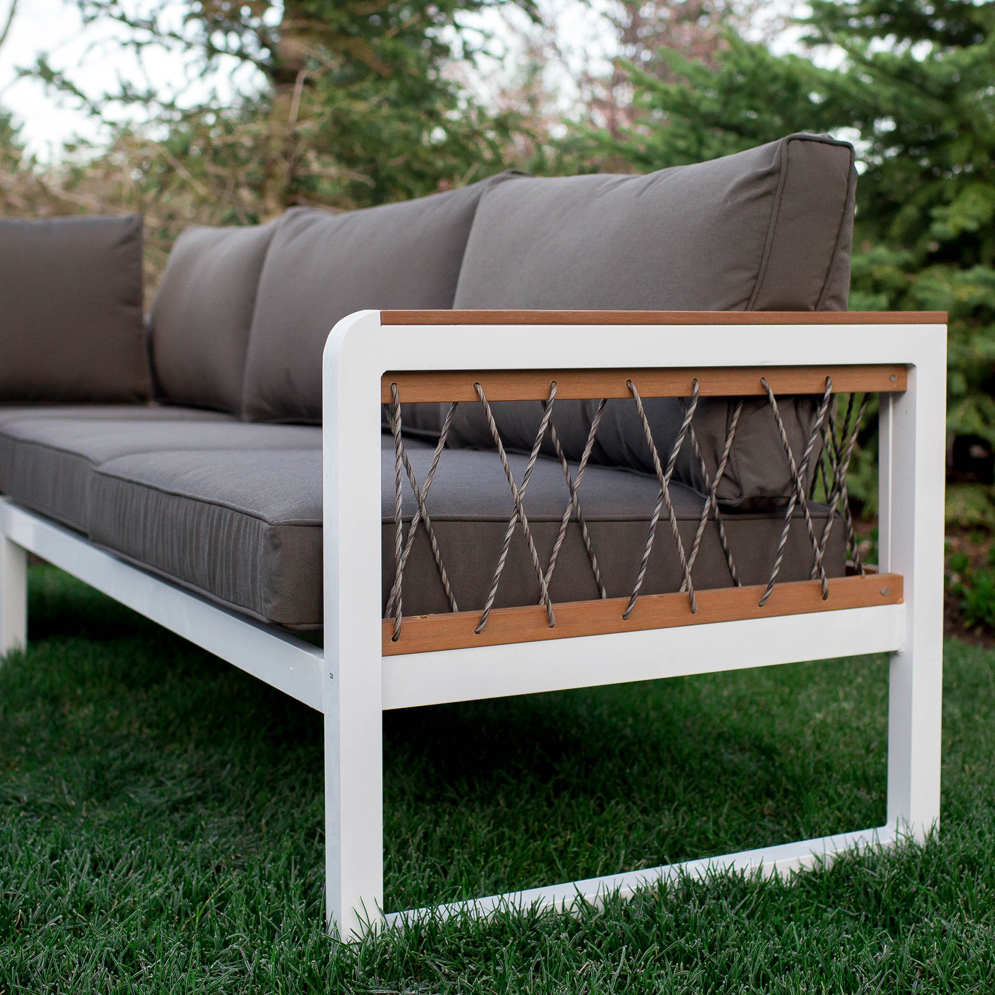 OAW4SCRPWG White 4 Piece Outdoor Patio Set - Cord-2
