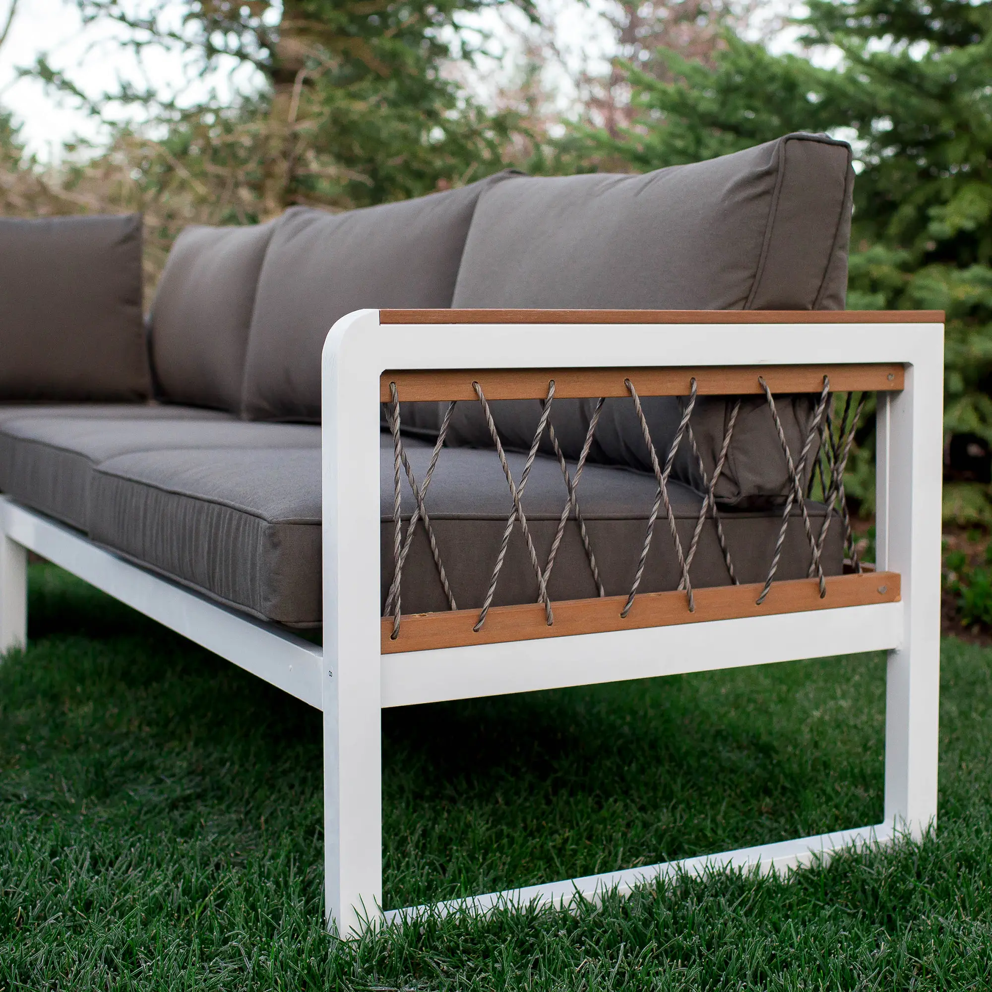 OAW4SCRPWG White 4 Piece Outdoor Patio Set - Cord-2