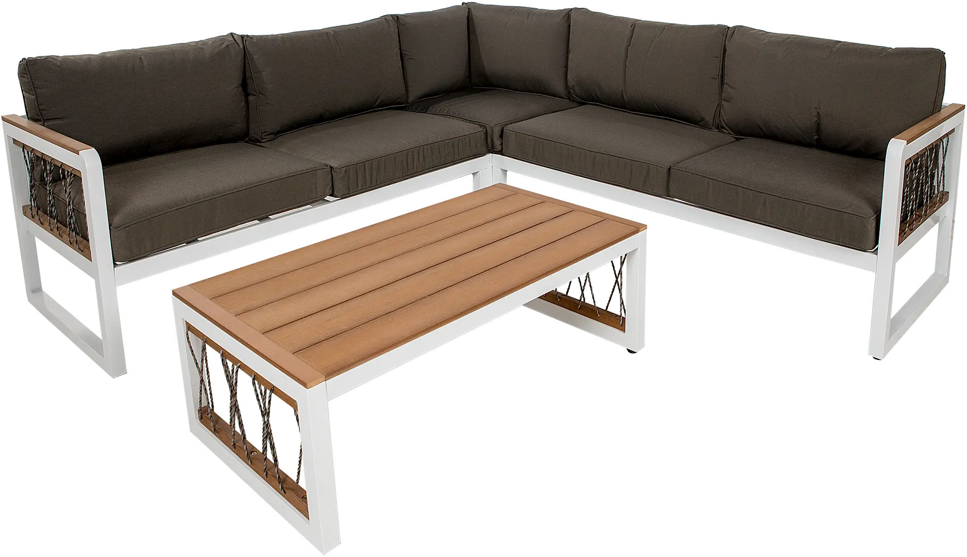 OAW4SCRPWG White 4 Piece Outdoor Patio Set - Cord-3