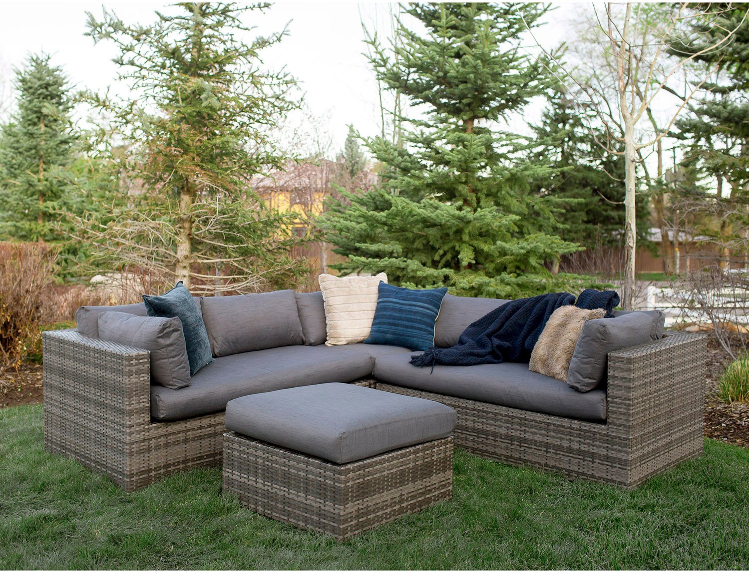 OR4SCGY Traditional Gray 4 Piece Outdoor Patio Set-1
