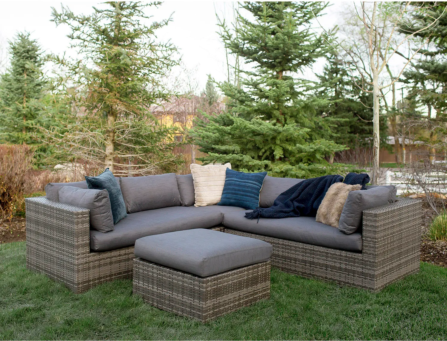 OR4SCGY Traditional Gray 4 Piece Outdoor Patio Set-1