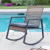 ORLIZRC1BG Modern Light Brown and Gray Rattan Patio Chair - Liza