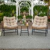 Contemporary Scoop Patio Chairs and Table Set - Scoop