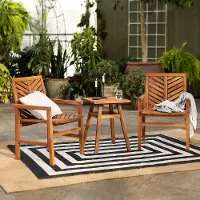 OW3CGVINBR Vincent 3 Piece Brown Patio Chat Set