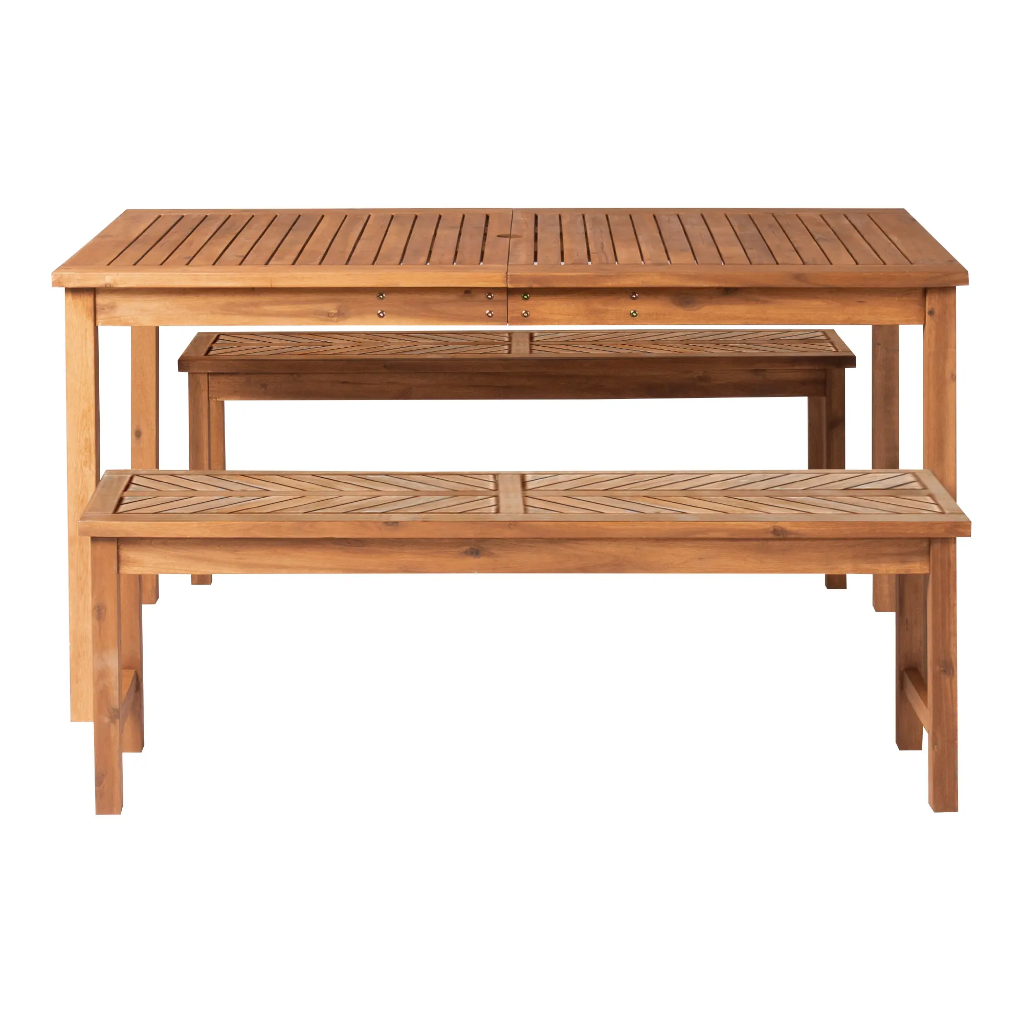 OW3DGVINBR Vincent Light Brown Bench Patio Table Set-2