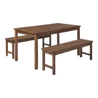 OW3DGVINDB Dark Brown Patio Dining Set with 2 Benches-3