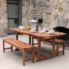 Light Brown 3 Piece Patio Dining Set