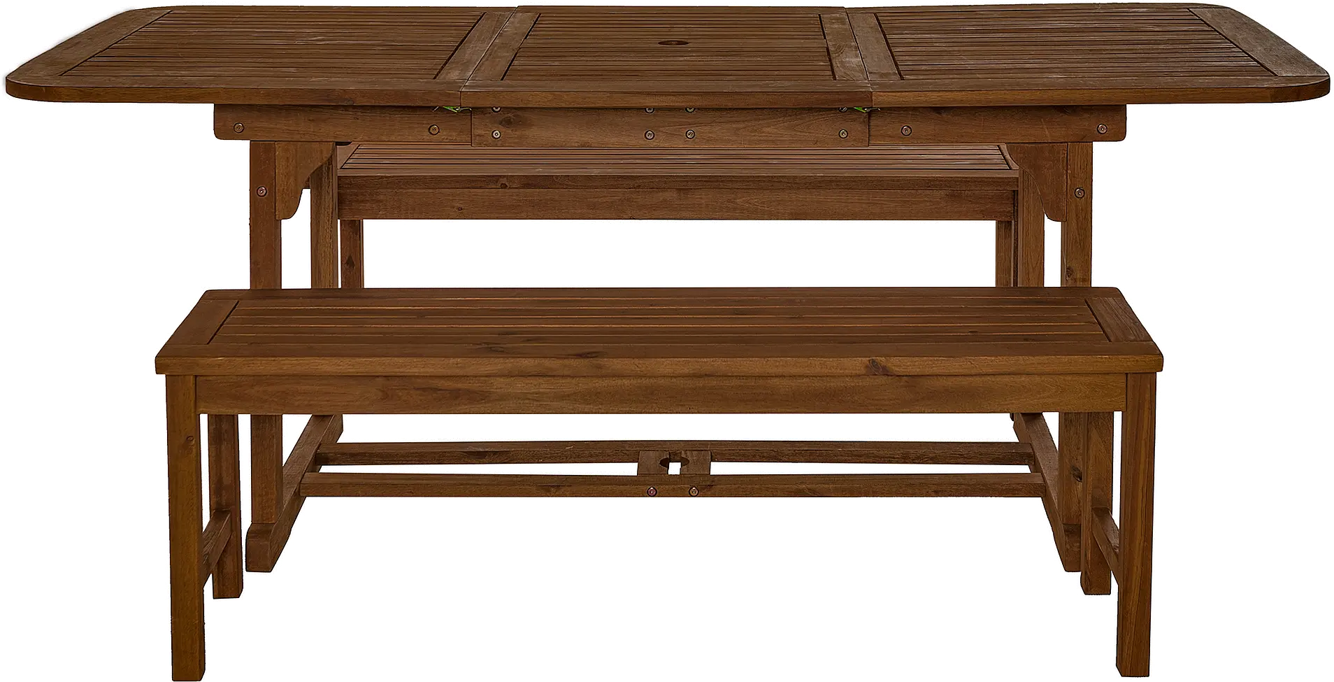 OW3SDB-2BT Dark Brown Dining Set with 2 Benches-3