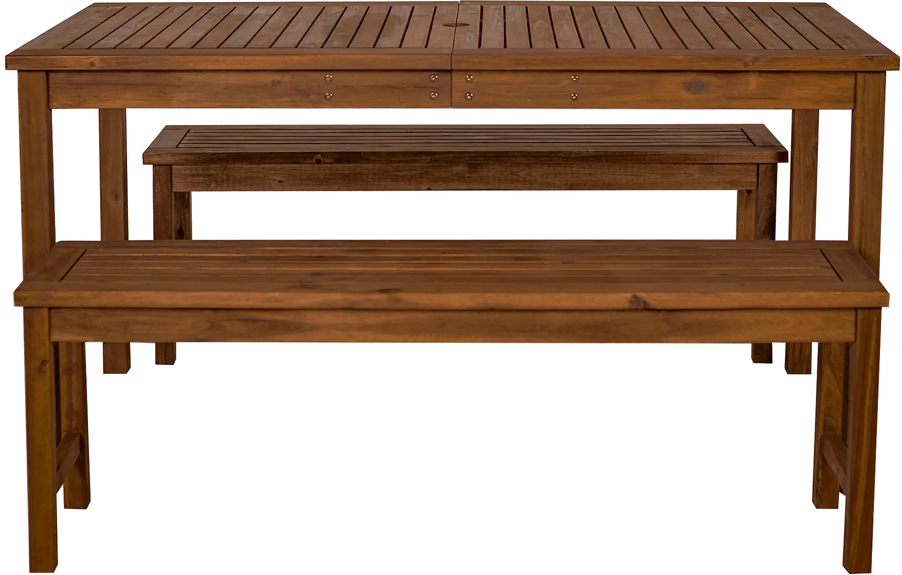 OW3SDTDB Dark Brown Dining Set with 2 Benches-3