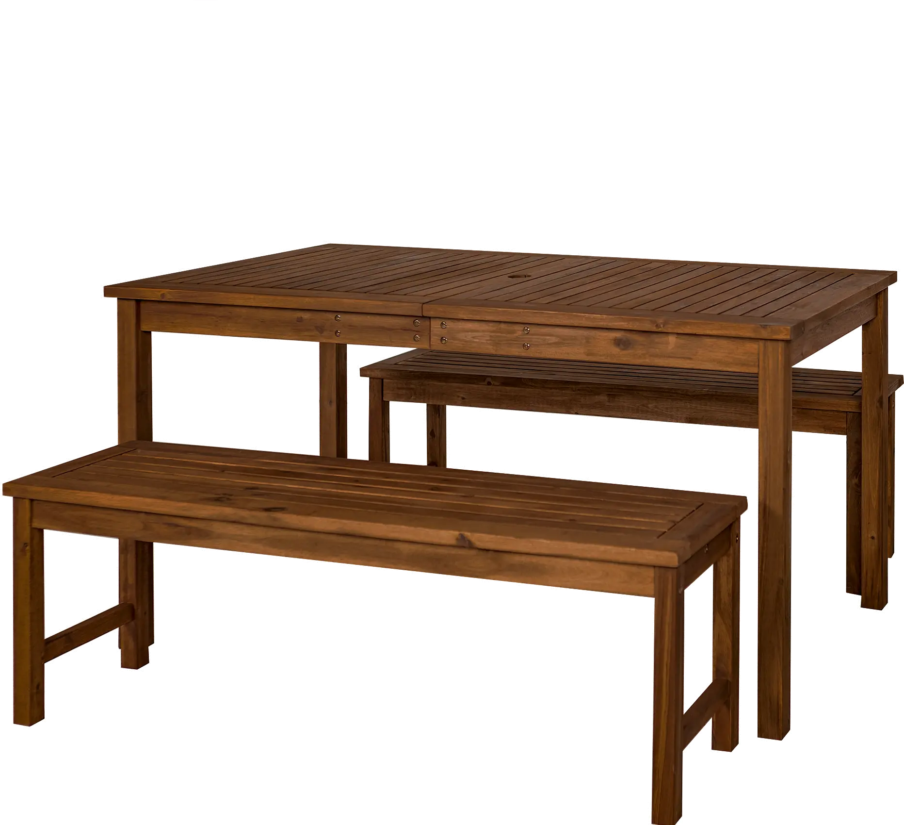 OW3SDTDB Dark Brown Dining Set with 2 Benches-4