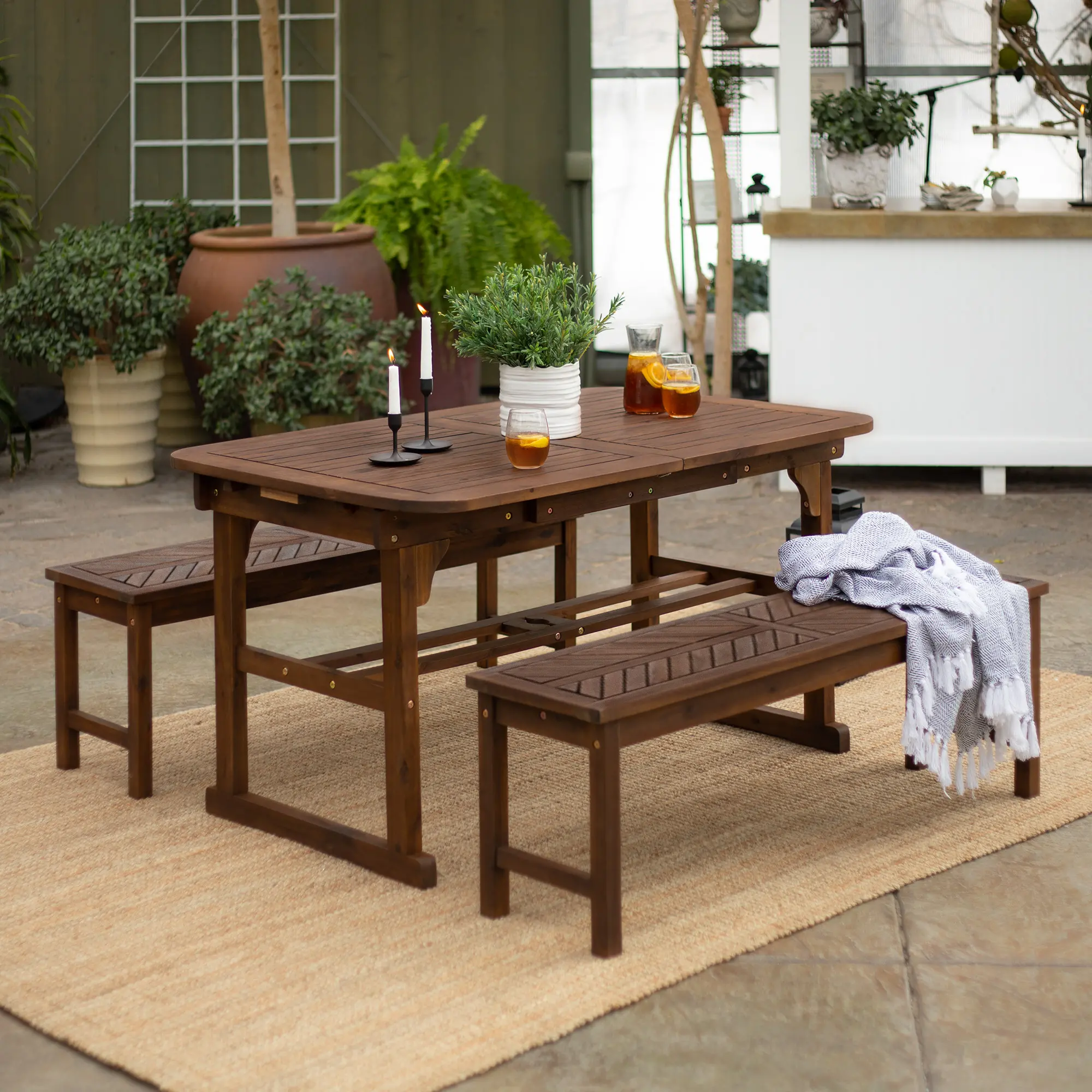 OW3TXVINDB 3 Piece Dark Brown Patio Dining Set-2