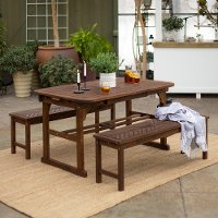 OW3TXVINDB 3 Piece Dark Brown Patio Dining Set-2