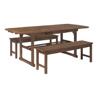 OW3TXVINDB 3 Piece Dark Brown Patio Dining Set-3