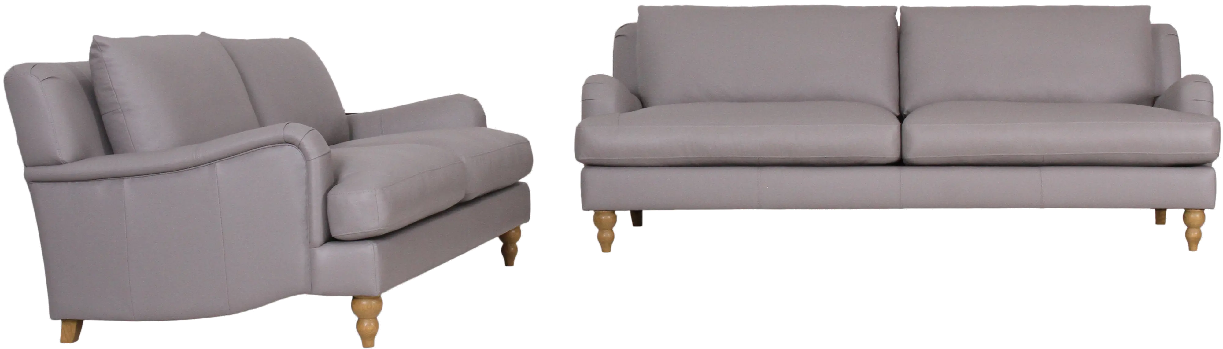 Regatta Gray Leather Sofa-3