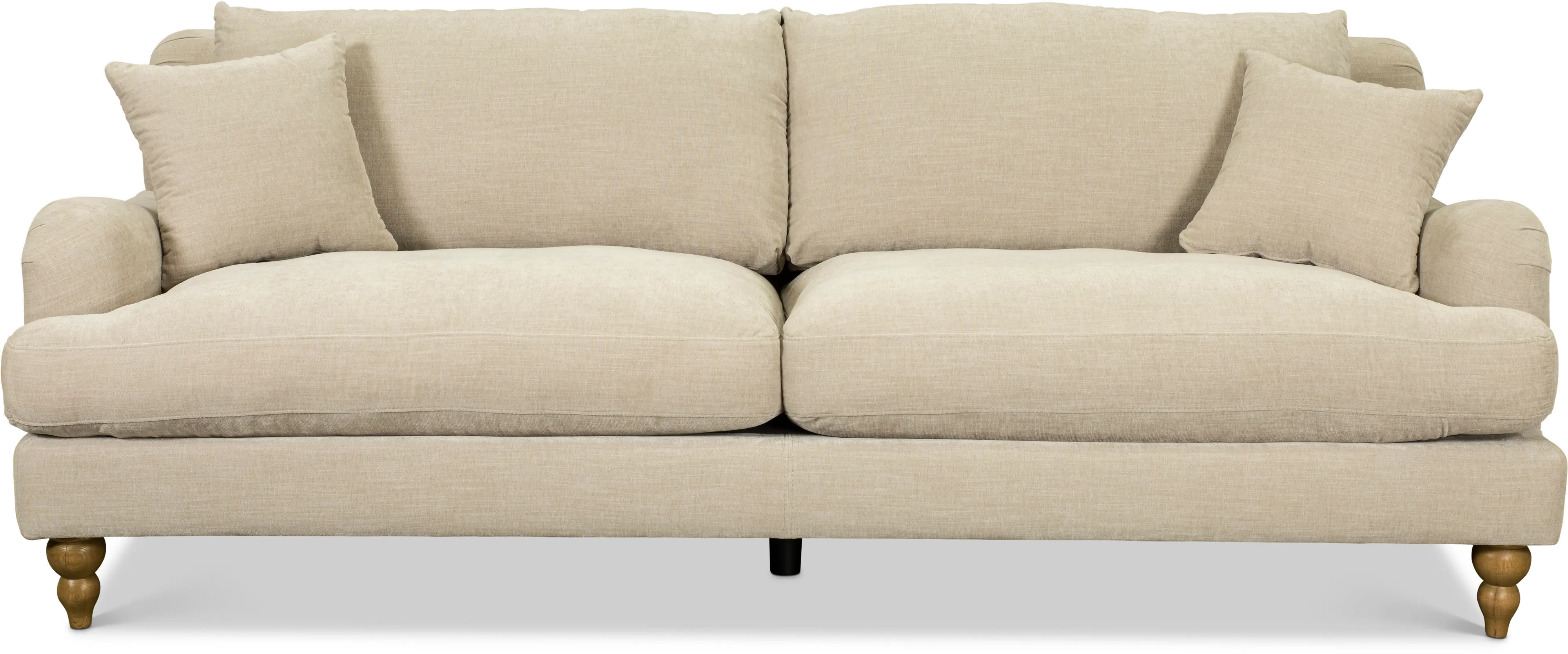 Cozy Cobblestone Beige Sofa with Waterproof Fabric-1