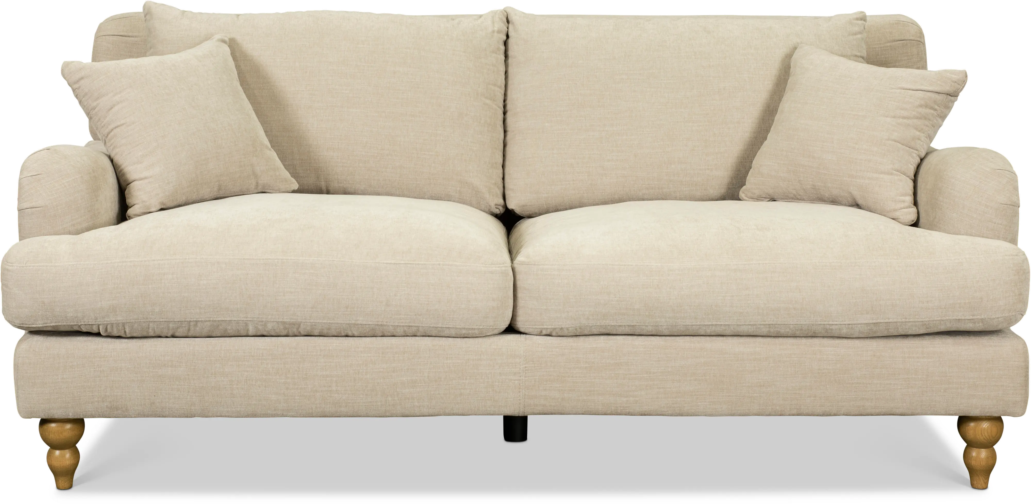 Cozy Cobblestone Beige Loveseat with Waterproof Fabric-1