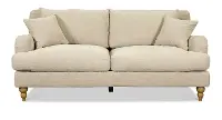 Cozy Cobblestone Beige Loveseat with Waterproof Fabric