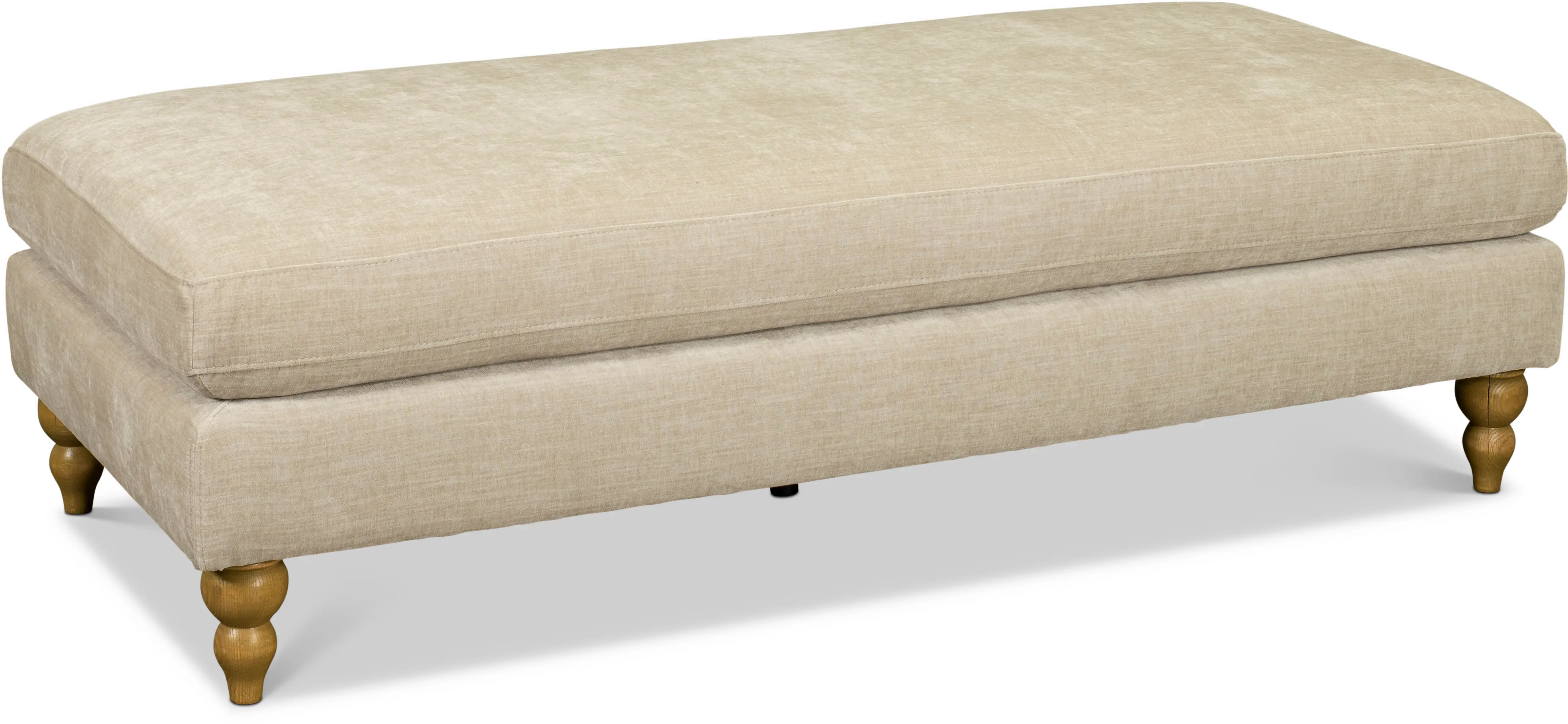 Cozy Cobblestone Beige Ottoman with Waterproof Fabric-1