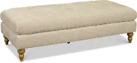 Cozy Cobblestone Beige Ottoman with Waterproof Fabric