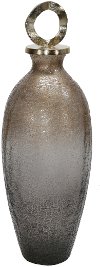 21 Inch Bronze Glass Alabastron Jar with Aluminum Lid