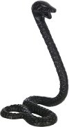 10 Inch Black Metal Snake Sculpture