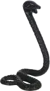 10 Inch Black Metal Snake Sculpture