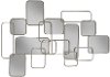 39 Inch Silver Metal and Mirrored Abstract Wall Decoration